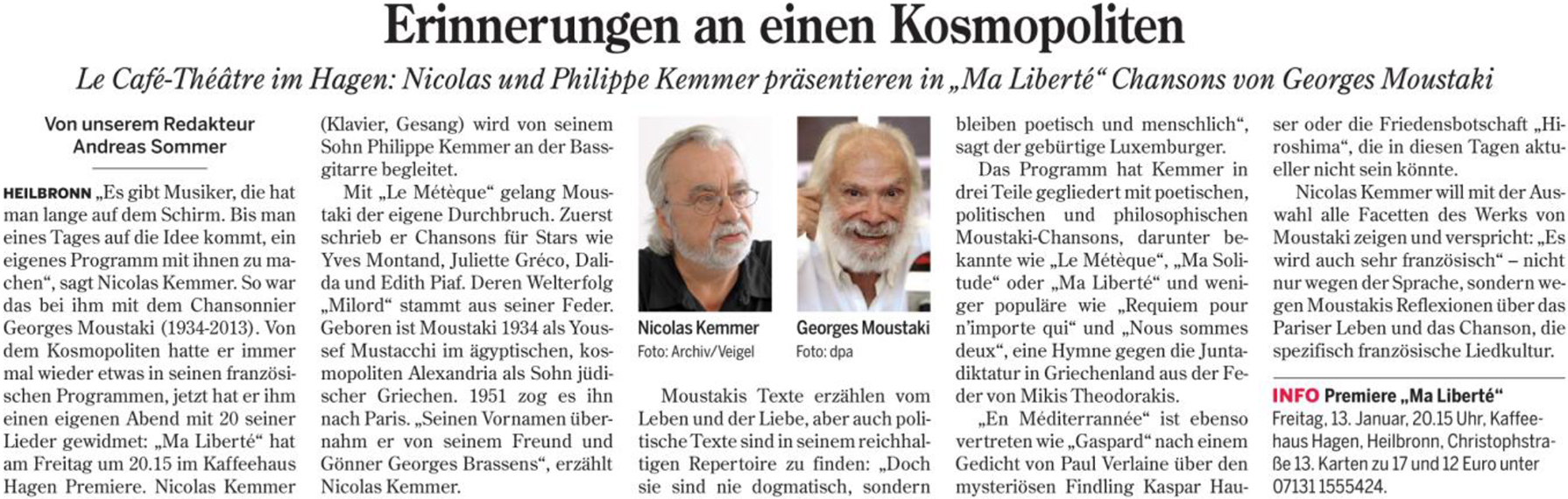 Heilbronner Stimme Auszug vom 9. Januar 2017