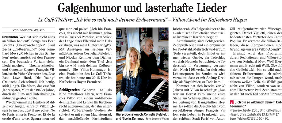 Heilbronner Stimme Auszug vom 17. Oktober 2014